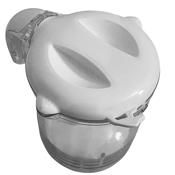 Mini Electric Food Chopper 250ml Replacement Jar White Lid Clear Plastic Bowl - Picture 7 of 7
